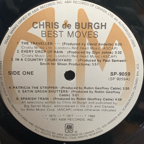 Chris de Burgh. Best Moves. Vinyl Record
Original 1981 record. 12” 33 rpm. Rock - Picture 3 of 7
